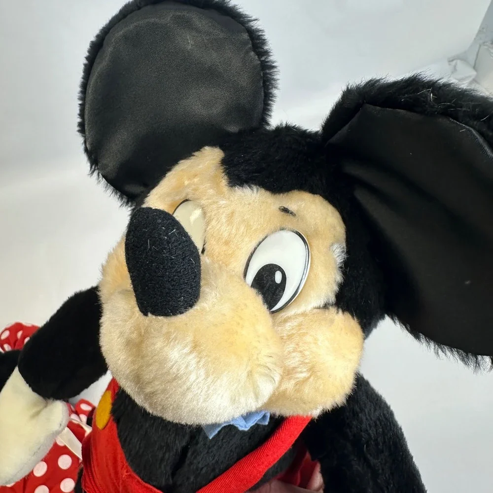 Vintage Disney Mickey and Minnie Mouse Plush‎ Stuffed Animal Set 16 Inch Taiwan